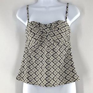 Joe Fresh Off-White &Black Loose Bathing Suit Top